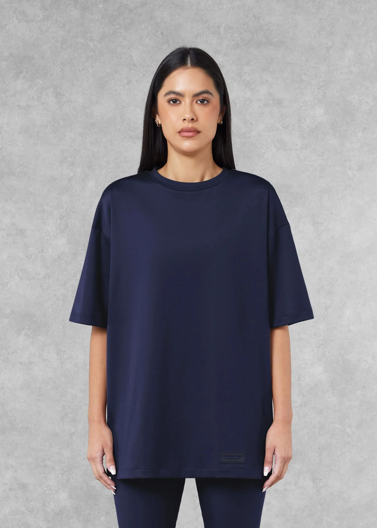 Oversized No Back Print T- Shirt - Navy