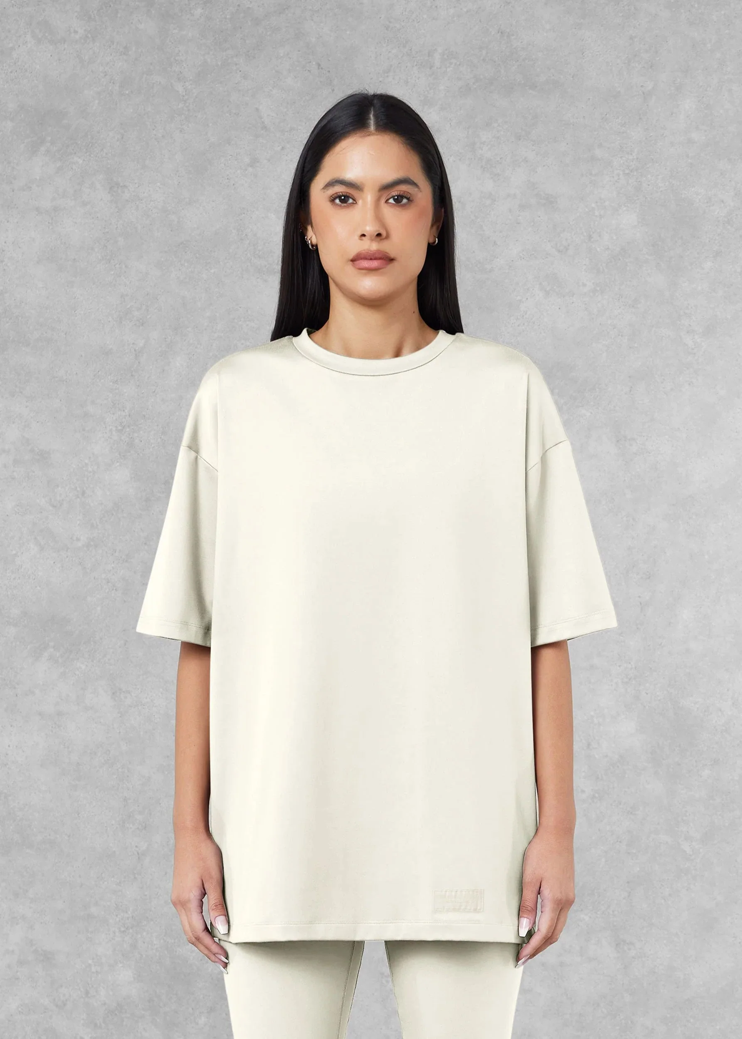 Oversized No Back Print T- Shirt - Off white