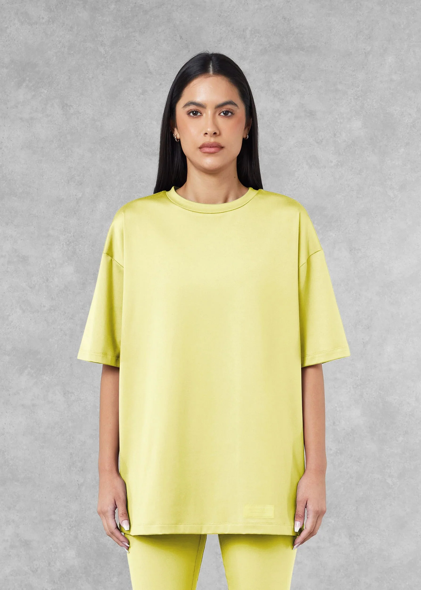 Oversized No Back Print T- Shirt - Lemon