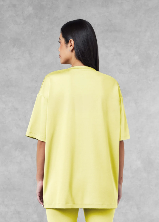 Oversized No Back Print T- Shirt - Lemon